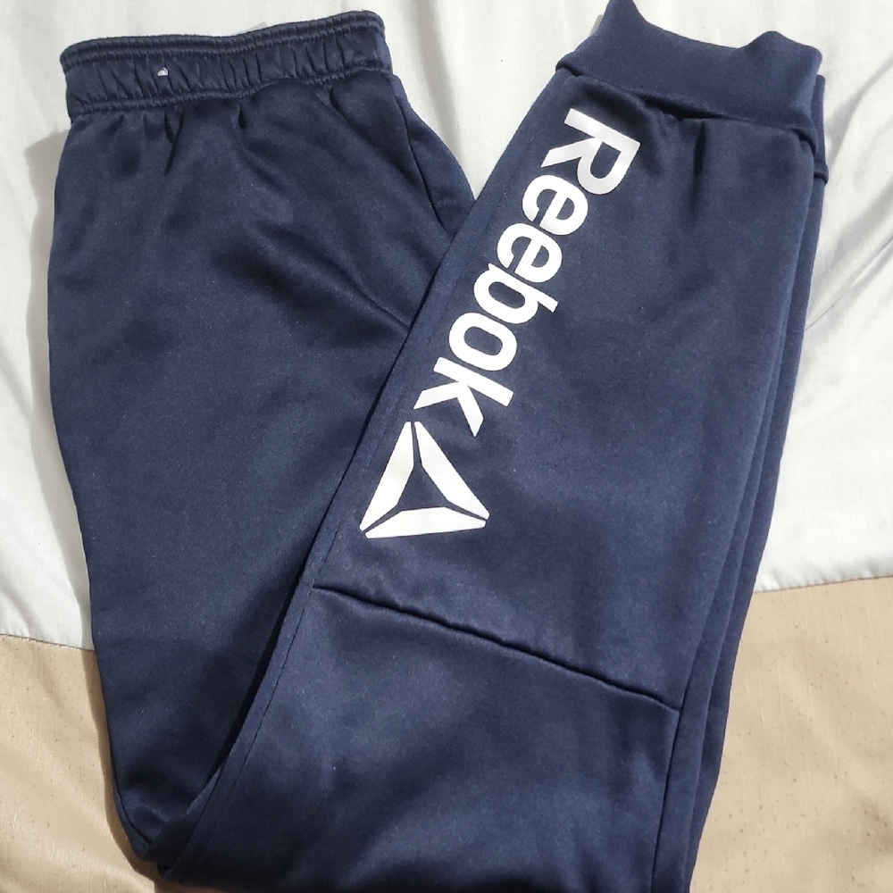 Reebok Dark Blue Sweatpants with White Logo